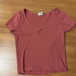 Women's Short Sleeve Top in Rust